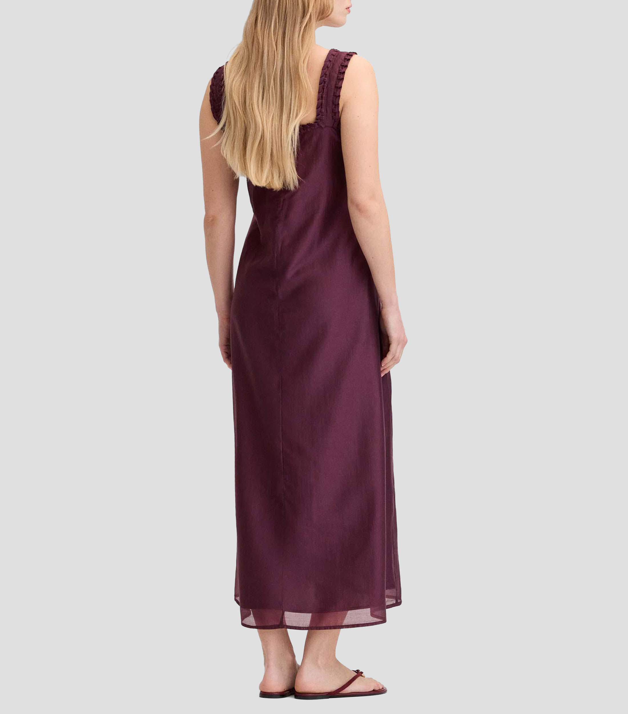 Vestido largo liso Mujer